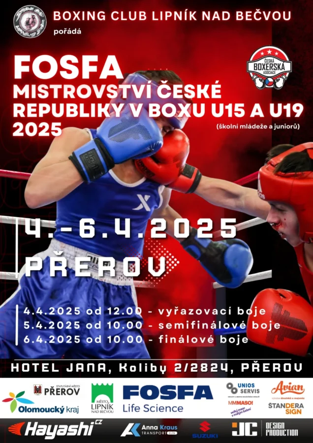 Mistrovství ČR v boxu 4. – 6.4.2025 Přerov