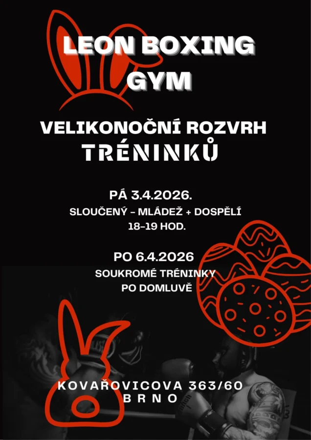 Velikonoční rozvrh tréninků 2026